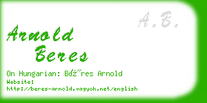 arnold beres business card